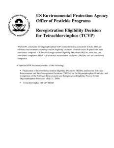 US EPA - Pesticides - Reregistration Eligibility Decision for Tetrachlorvinphos (TCVP)