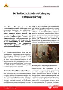   Landesverteidigungsakademie Wien Der Fachhochschul-Masterstudiengang Militärische Führung
