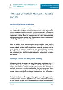 Thai law / Asian Human Rights Commission / Angkhana Neelaphaijit / Somchai Wongsawat / Human rights in Thailand / Lese-majesty / Internet censorship in Thailand / Thaksin Shinawatra / Human rights / Thailand / Thai people / Prime Ministers of Thailand