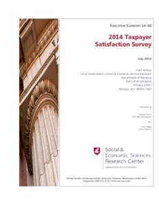 EXECUTIVE SUMMARY[removed]Taxpayer Satisfaction Survey July 2014 Patti Wilson