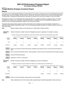 Freight Mobility Strategic Investment Bd[removed]Performance Progress Report