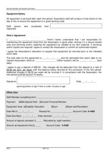 SWF-013 Hire Agreement Form Sports Equipment