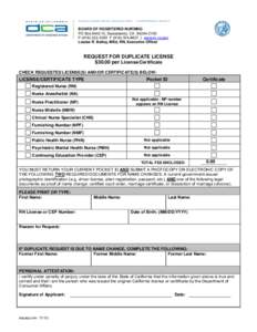 BUSINESS, CONSUMER SERVICES, AND HOUSING AGENCY • GOVERNOR EDMUND G. BROWN JR.  BOARD OF REGISTERED NURSING PO Box[removed], Sacramento, CA[removed]P[removed]F[removed] | www.rn.ca.gov Louise R. Bailey, M