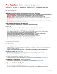 Pete Russitano Design solutions for business[removed]office[removed]cell [removed] portfolio: Russitano.com  165 Edgefield Avenue, Milford CT 06460