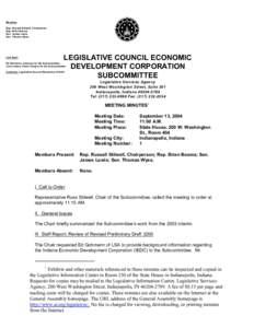 Indiana / Economy of Indiana / Indiana Economic Development Corporation / Economic development