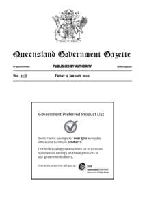 QueenslandGovernment Government Gazette Queensland Gazette PP[removed]