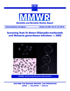 Screening Tests To Detect Chlamydia trachomatis and Neisseria gonorrhoeae Infections -2002