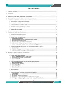 TABLE OF CONTENTS I. Executive Summary ............................................................................................................................................... 3  II.