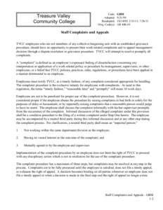 GBM - Staff Complaints and Appeals