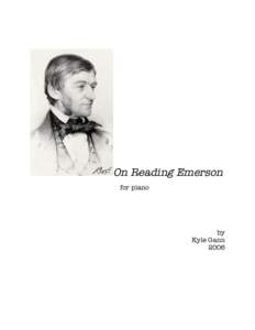 On Reading Emerson for piano by Kyle Gann 2006