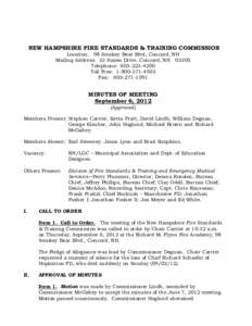 NEW HAMPSHIRE FIRE STANDARDS & TRAINING COMMISSION