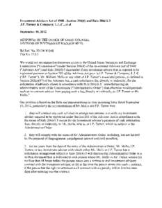 Division of Investment Management No-Action Letter: J.P. Turner & Company, L.L.C., et al.