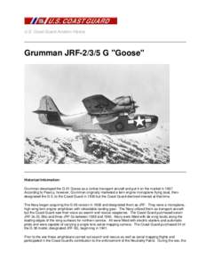 Grumman / Aircraft / Transport / Aviation / Amphibious aircraft / Grumman G-21 Goose / United States Coast Guard