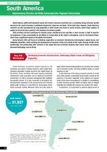 Region-Specific Activities and Initiatives  South America ─  Implementing Effective Aid While Advancing Inter-Regional Partnerships