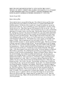 BREV FRA EDVARD EIDUM DATERT 19. JUNI-1948 TIL MRS ALMA C. WILSON, 102. WEST 5. STREET, DELL RAPIDS, SYD DAKOTA, U.S.A. ET RØDT 20-ØRES FRIMERKE MED LØVE, ET GRØNT 1-KRONES FRIMERKE MED KONG HAAKON I ADMIRALSUNIFORM,