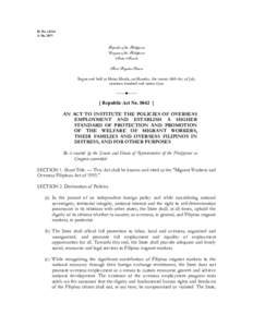 Department of Labor and Employment / Economy of the Philippines / Human migration / Labor / Migrant workers / Philippine Overseas Employment Administration / Overseas Filipinos / Overseas Workers Welfare Administration / Philippine Labor Migration Policy / Commission on Filipinos Overseas / Labor policy in the Philippines