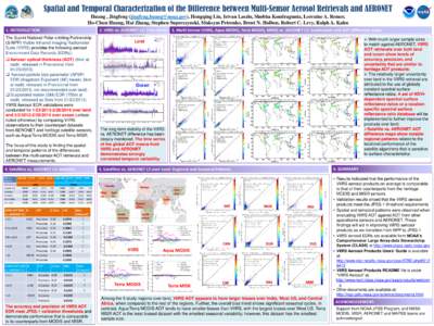 Spatial and Temporal Characterization of the Difference between Multi-Sensor Aerosol Retrievals and AERONET Huang , Jingfeng ([removed]), Hongqing Liu, Istvan Laszlo, Shobha Kondragunta, Lorraine A. Remer, 