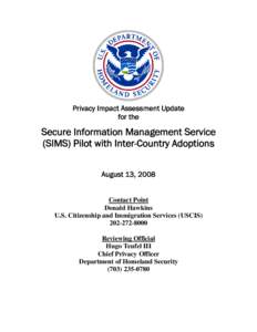 Department of Homeland Security Privacy Impact Assessement Update
