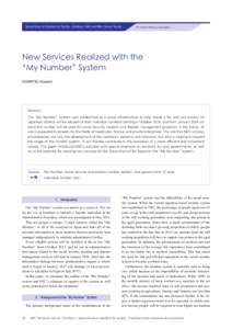 Special Issue on Solutions for Society - Creating a Safer and More Secure Society  For a life of efficiency and equality New Services Realized with the “My Number”System