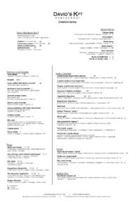David’s KPT R E S T A U R A N T Dinner menu Small Plates From the Raw Bar *