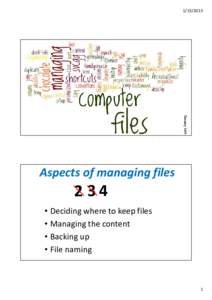 Managing Computer Files for Web Site