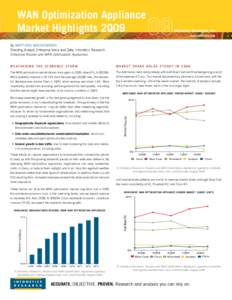 WAN Optimization Appliance Market Highlights 2Q09 Infonetics Research, Inc. www.infonetics.com