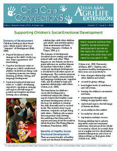 Child Care ONNECTIONSS C CONNECTION Editors: Stephen Green, Ph.D., & Susan Lee