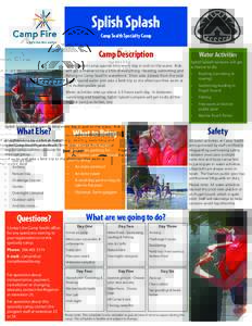 Splish Splash Camp Sealth Specialty Camp Camp Description  Water Activities