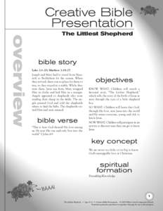 Creative Bible Presentation overview  The Littlest Shepherd