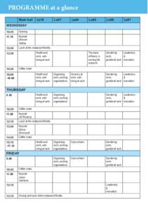 PROGRAMME at a glance Main hall Ls18  Ls01