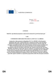 EUROPEAN COMMISSION  Brussels, XXX […](2013) XXX draft ANNEX 1