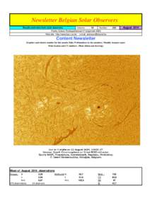 Newsletter Belgian Solar Observers Volume Results and news from solar observers  19