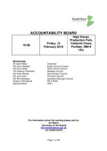 ACCOUNTABILITY BOARD  10:00 Membership Mr Geoff Miles