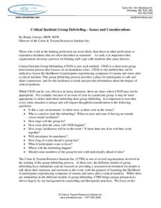 Microsoft Word - Critical Incident Group Debriefing Article