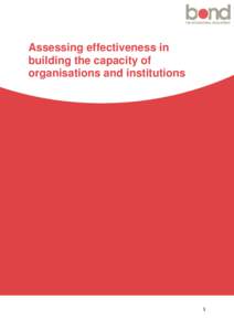 Assessing effectiveness in building the capacity of organisations and institutions 1