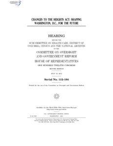 CHANGES TO THE HEIGHTS ACT: SHAPING WASHINGTON, D.C., FOR THE FUTURE