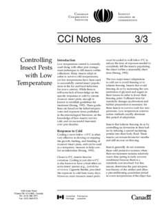 Canadian Conservation Institute CCI Notes Controlling