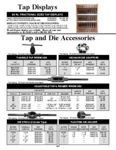 Tap Displays 90 Pc. FRACTIONAL SIZES TAP DISPLAYS HAND TAPSSERIES2000A USA NITROHAND TAPSSERIES2000N USA  2000A90D