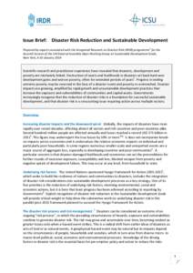 Disaster preparedness / Risk / Humanitarian aid / Actuarial science / International Decade for Natural Disaster Reduction / Disaster risk reduction / Social vulnerability / Disaster / World Conference on Disaster Reduction / Management / Public safety / Emergency management