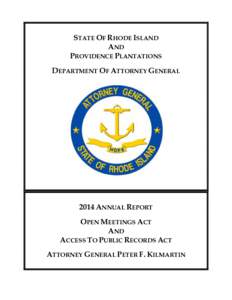 STATE OF RHODE ISLAND AND PROVIDENCE PLANTATIONS DEPARTMENT OF ATTORNEY GENERALANNUAL REPORT