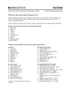 The Gay and Lesbian Atlas Fact Sheet