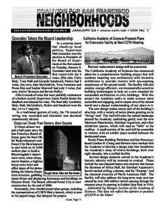 NEIGHBORHOOD VIEWS  JANUARY 03 • www.csfn.net • XXX No. 1 Gonzalez Takes the Board Leadership