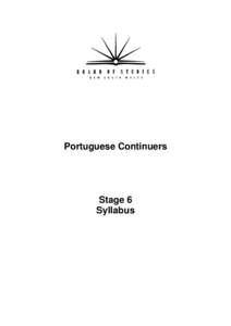 Portuguese Continuers - HSC Syllabus
