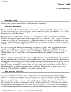 Thomas Otani  Thomas Otani Associate Professor  Research Areas