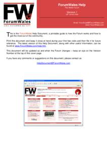 ForumWales Help The Welsh Forum Version 1 th