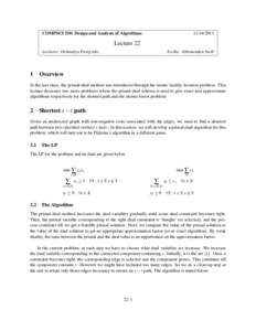 COMPSCI 530: Design and Analysis of AlgorithmsLecture 22 Lecturer: Debmalya Panigrahi