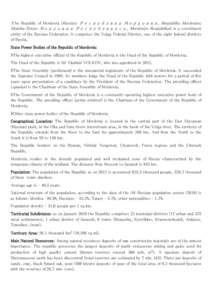 Ardatov / Kovylkino / Krasnoslobodsk / Federal districts of Russia / Republics of Russia / Volga Federal District / FC Mordovia Saransk / Politics of Mordovia / Mordovia / Saransk