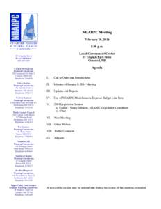 NHARPC Meeting February 10, 2014 1:30 p.m. Local Government Center  37 Ashuelot Street