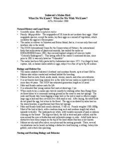 Sulawesi’s Maleo Bird: What Do We Know? What Do We Wish We Knew? AlTo, November 2006