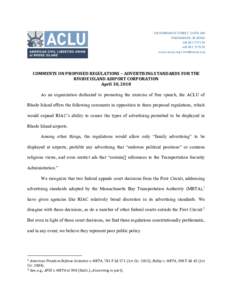 128 DORRANCE STREET, SUITE 400 PROVIDENCE, RI7171 (tf) www.riaclu.org | 